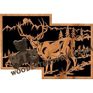 Mule Deer #2 fretwork scroll saw pattern | The Wooden Teddy Bear