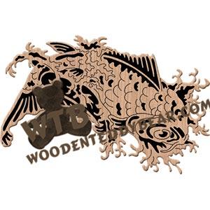 Japanese Koi Fish #3 fretwork scroll saw pattern | The Wooden Teddy Bear