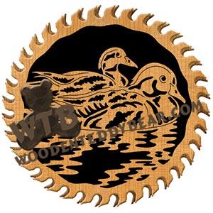 Wood Ducks #2 Circular Saw fretwork scroll saw pattern | The Wooden Teddy Bear