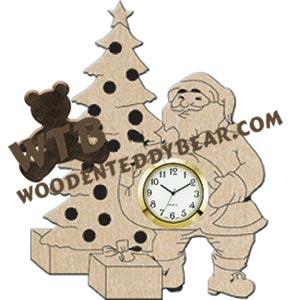 Santa Clock fretwork scroll saw pattern | The Wooden Teddy Bear