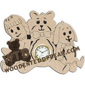 Children's Room Clock fretwork scroll saw pattern | The Wooden Teddy Bear